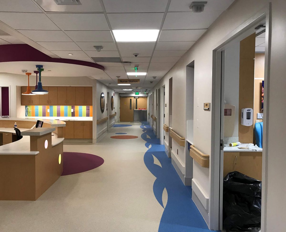 Corridor with nurses station