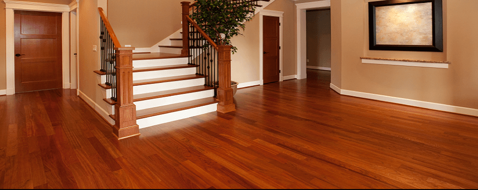 Stained wood flooring