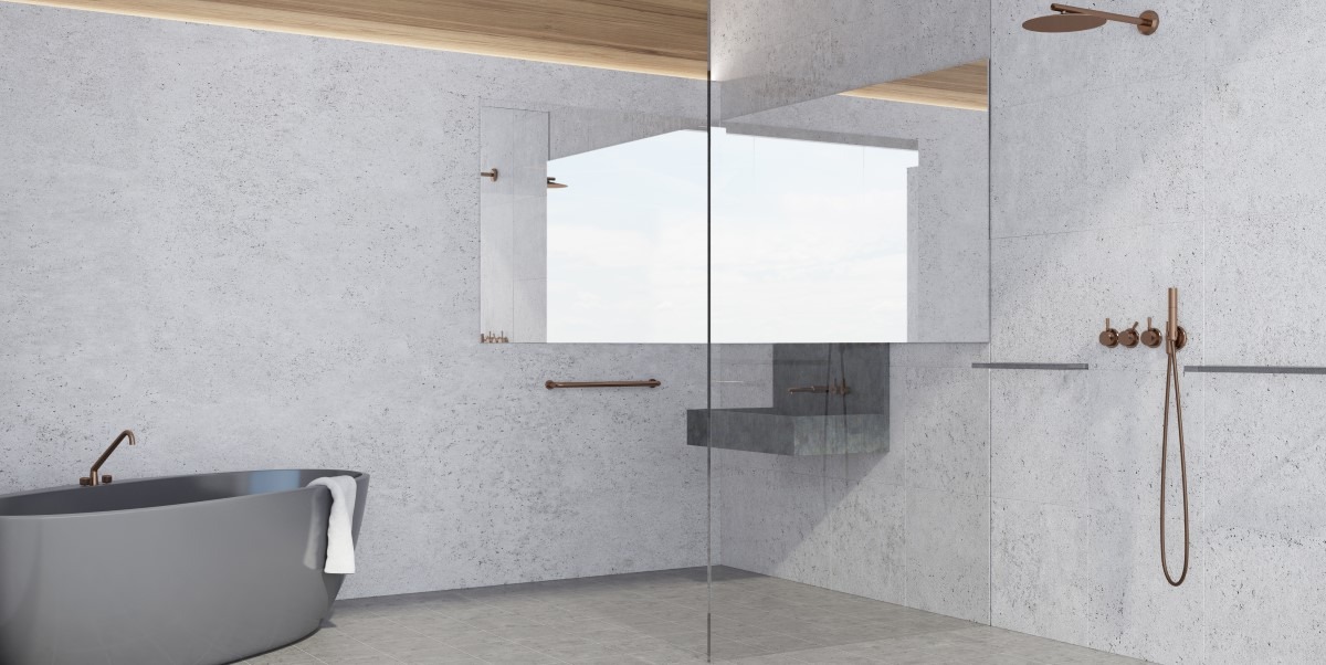 Solid Surface Shower Walls | Porcelain Slab Shower Walls | East Coast Flooring & Interiors