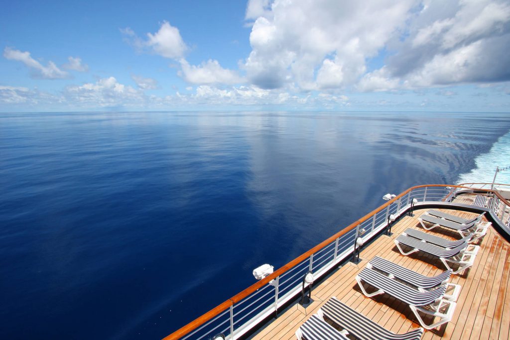 A renovated deck of new cruise ship floors.