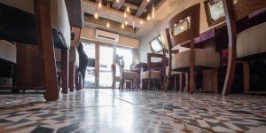 A beautiful tile restaurant flooring installation