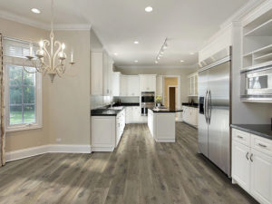 Kitchen Area With Monarch Plank Flooring by the Boulevard Collection
