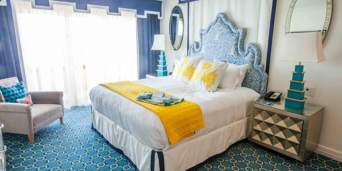 Blue luxury carpet installed in a bedroom.