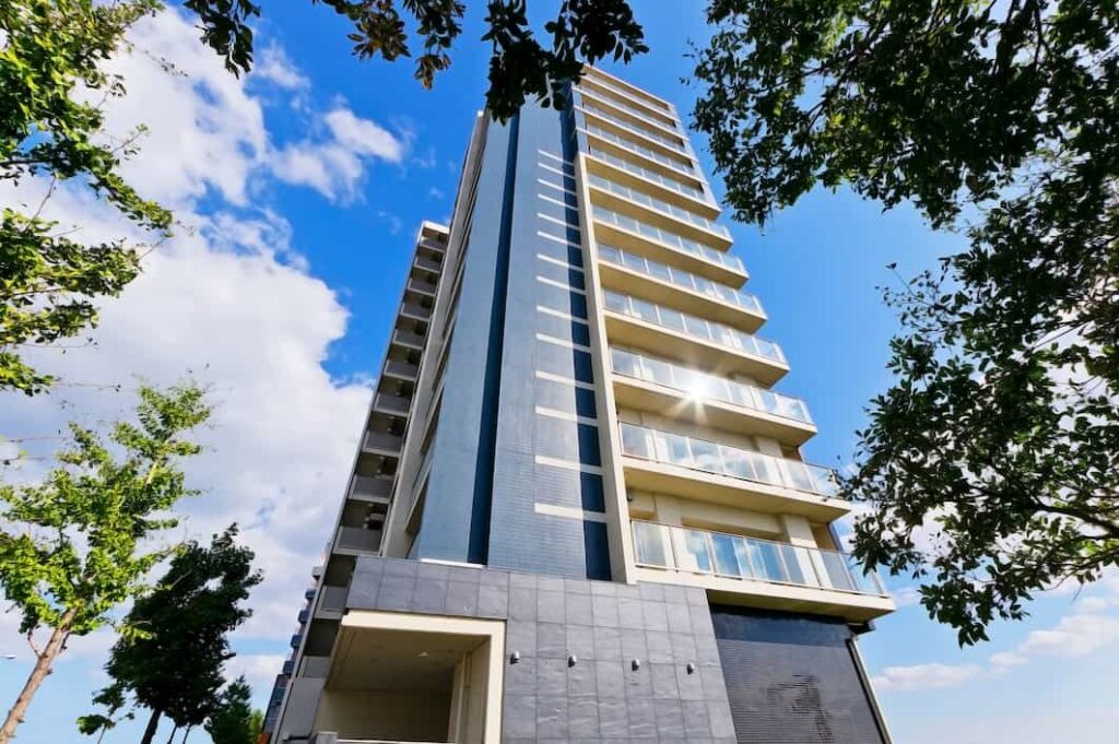 Modern high rise residential building exterior